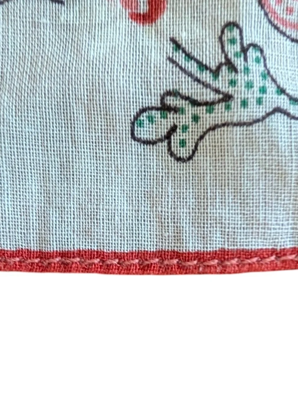 Floral Half Apron with Pink Trim